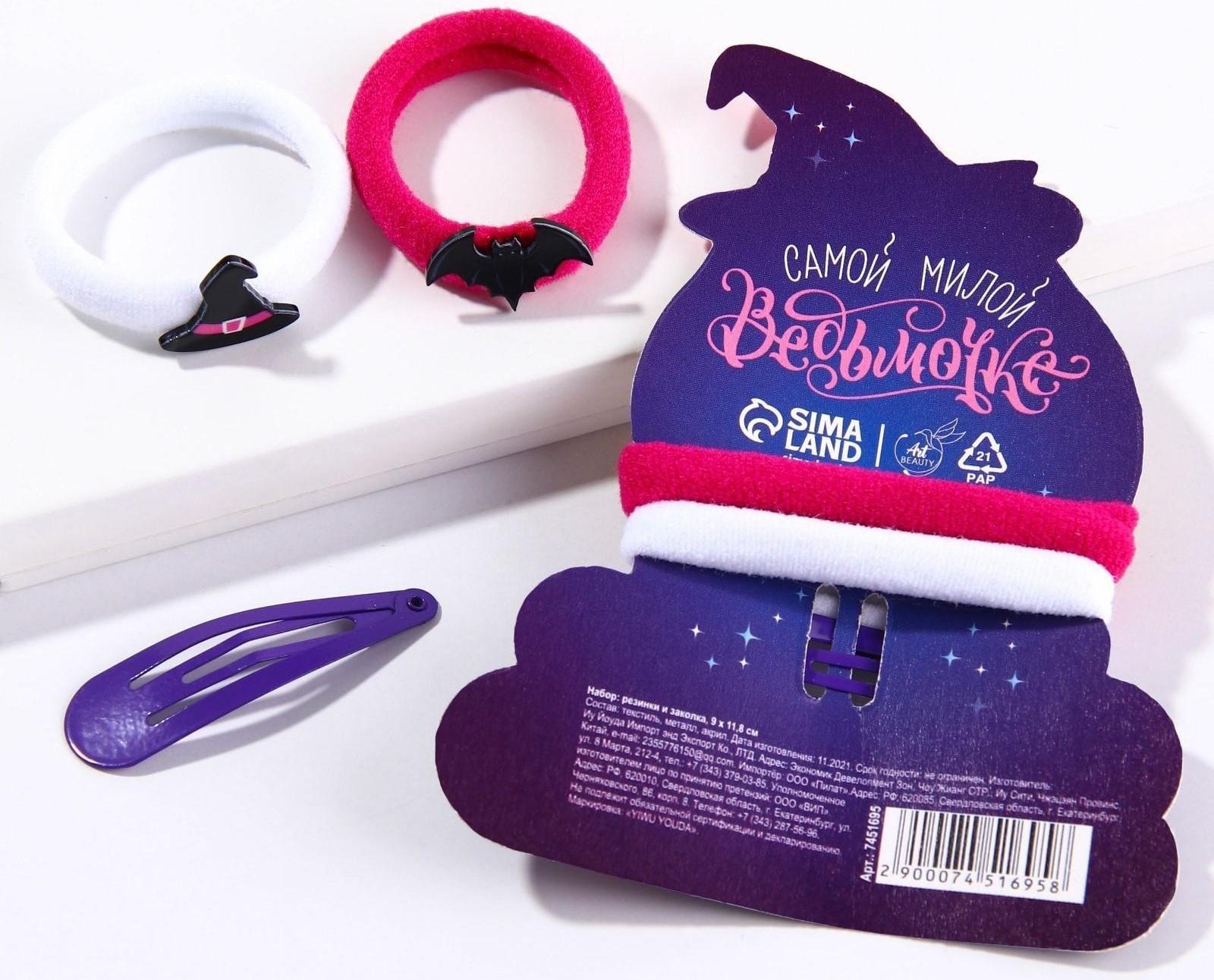 Резинки и заколка для волос «Летим в Трансильванию», набор 3 предмета