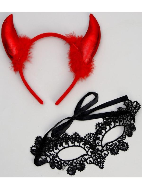 Карнавальный набор «Дьявол во плоти» (ободок+маска)