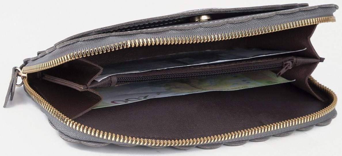 Кошелёк на молнии, цвет серый