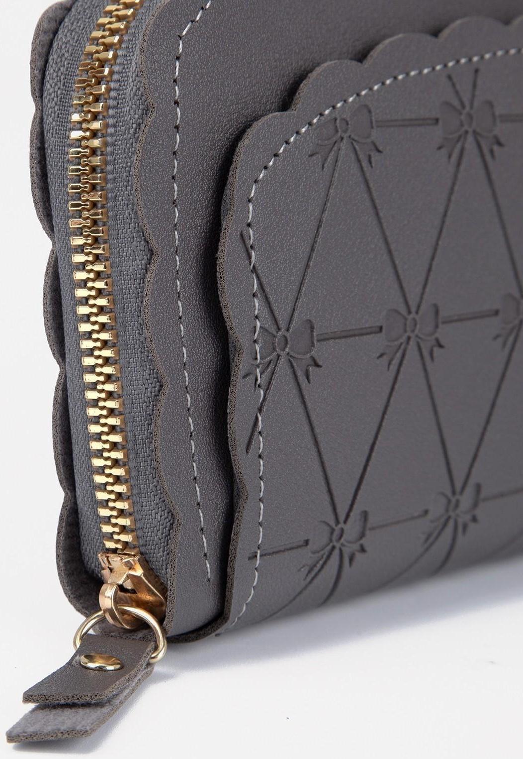Кошелёк на молнии, цвет серый