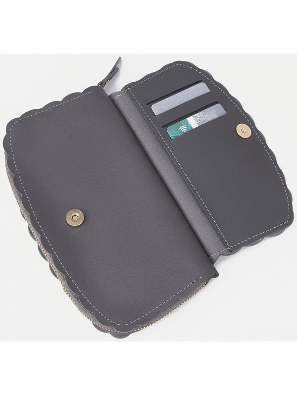 Кошелёк на молнии, цвет серый
