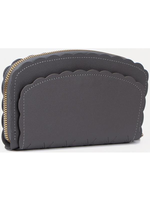 Кошелёк на молнии, цвет серый