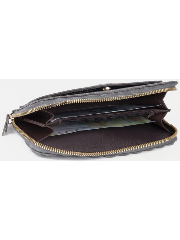 Кошелёк на молнии, цвет серый