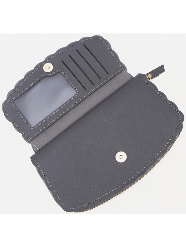 Кошелёк на молнии, цвет серый