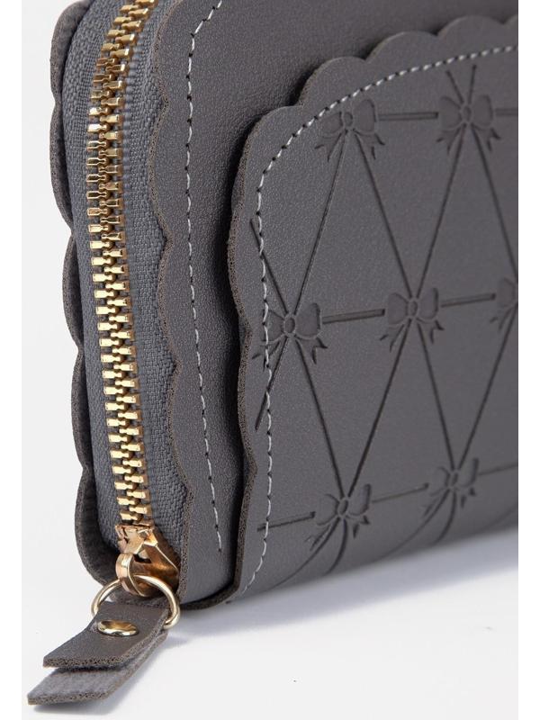 Кошелёк на молнии, цвет серый