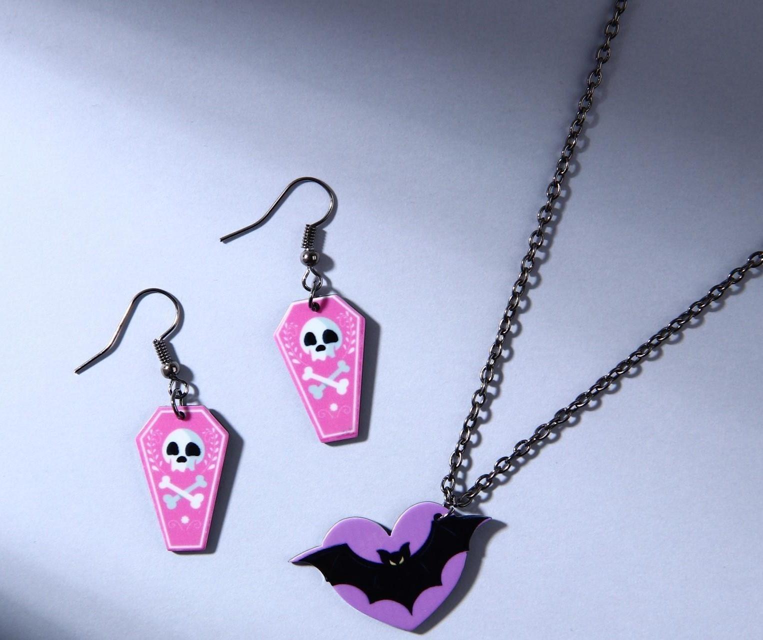 Серьги и подвеска «Happy halloween», набор 3 предмета