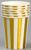Стакан бумажный «Полоска», набор, 6 шт., цвет золото