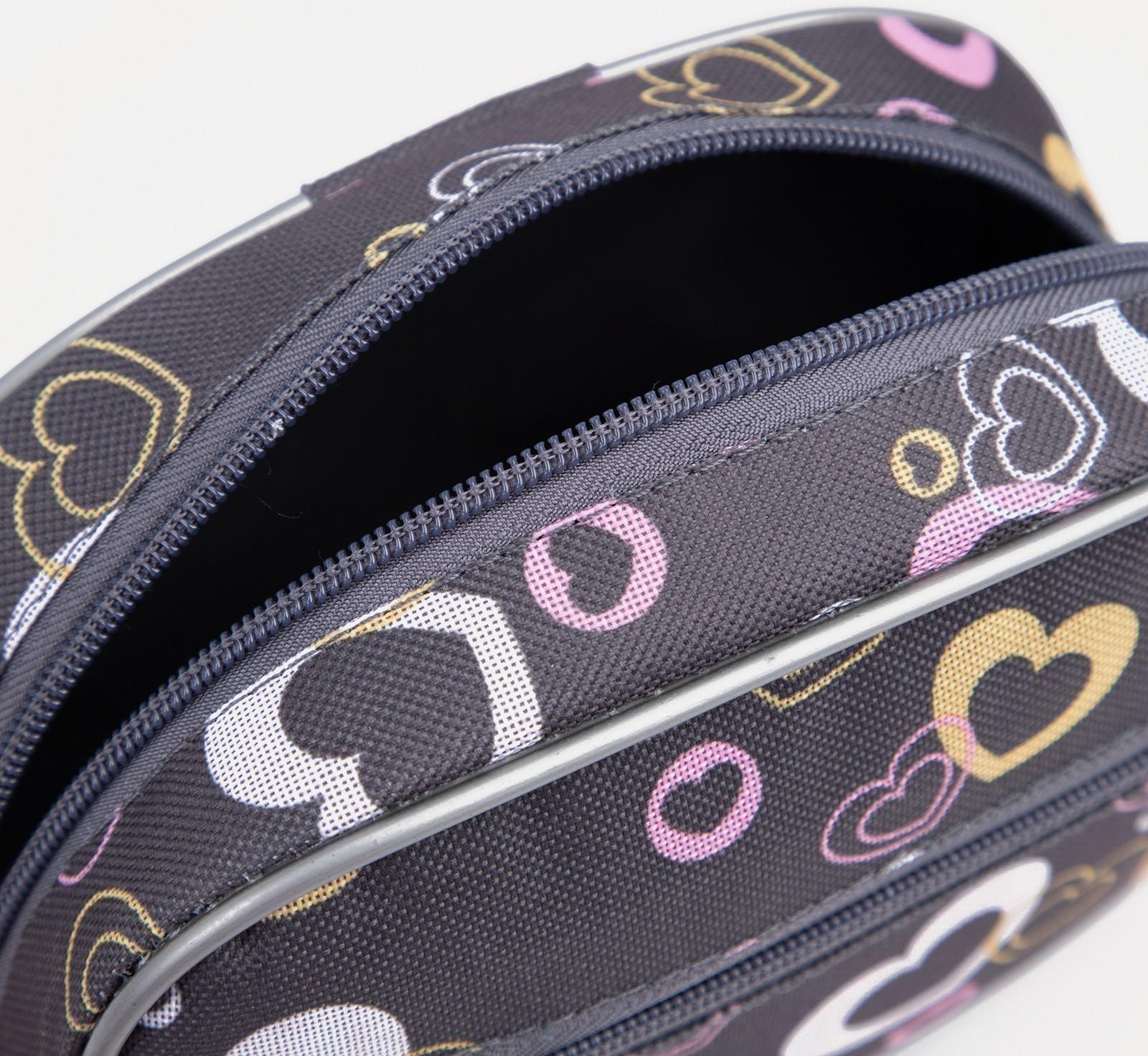 Косметичка на молнии, с подкладом, наружный карман, цвет серый