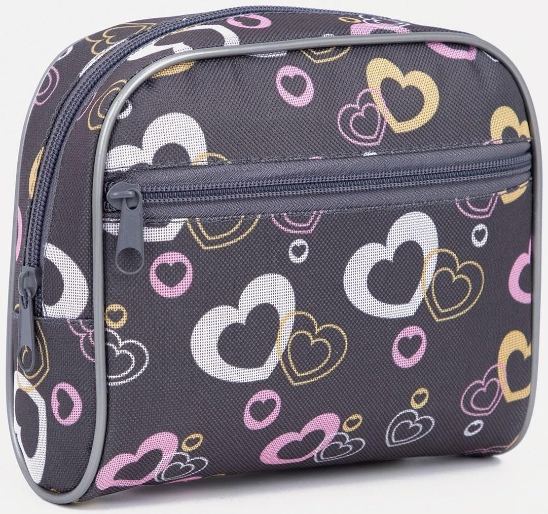 Косметичка на молнии, с подкладом, наружный карман, цвет серый