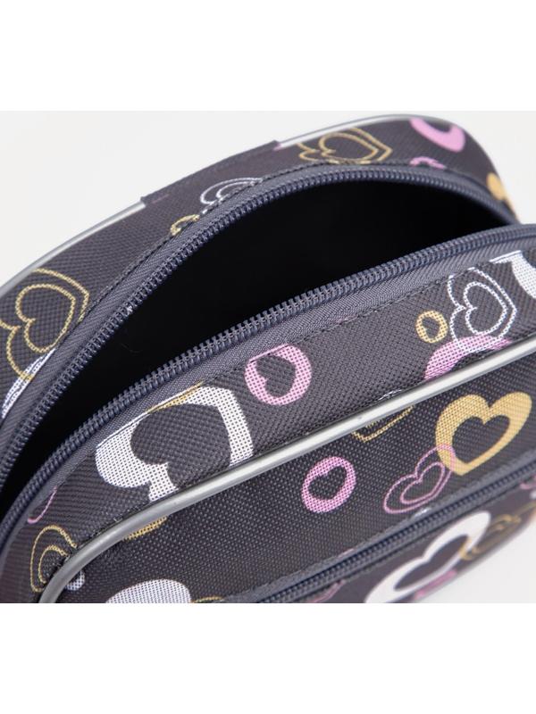 Косметичка на молнии, с подкладом, наружный карман, цвет серый