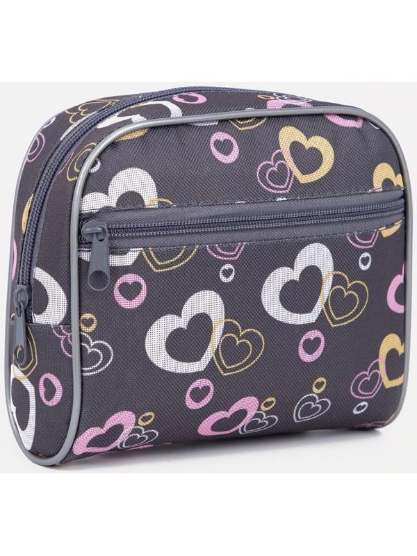 Косметичка на молнии, с подкладом, наружный карман, цвет серый