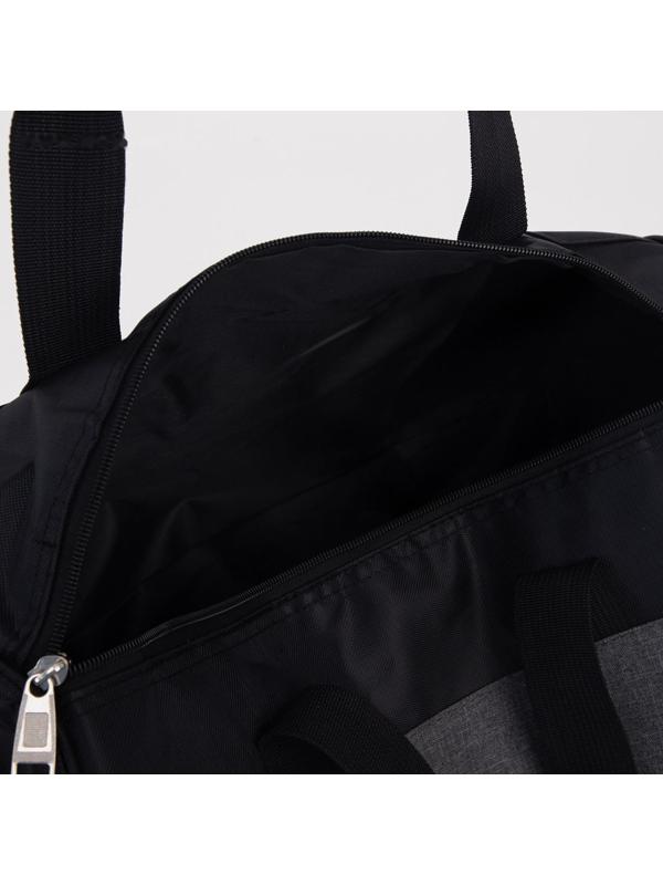 Сумка спортивная на молнии, длинный ремень цвет серый