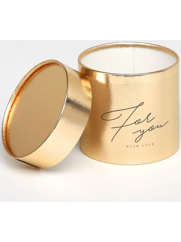 Шляпная коробка «For you», золотая, 12 х 12 см