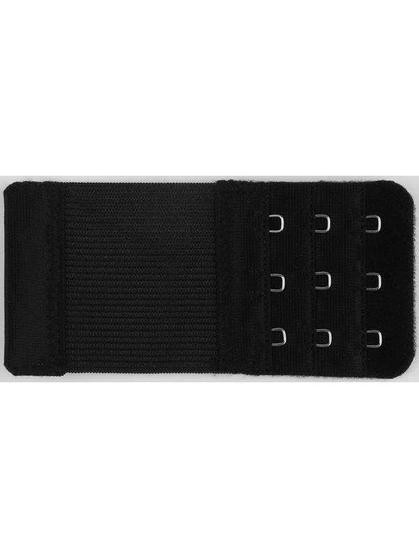 Застёжка-удлинитель для бюстгальтера, 3 ряда 3 крючка, 5 × 10,5 см, 3 шт, цвет чёрный/белый/бежевый