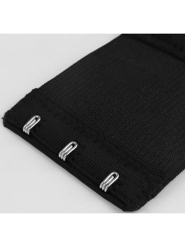 Застёжка-удлинитель для бюстгальтера, 3 ряда 3 крючка, 5 × 10,5 см, 3 шт, цвет чёрный/белый/бежевый