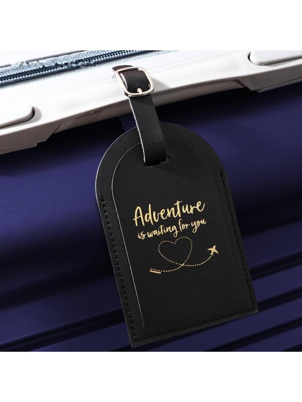 Бирка на чемодан «Adventure», черная