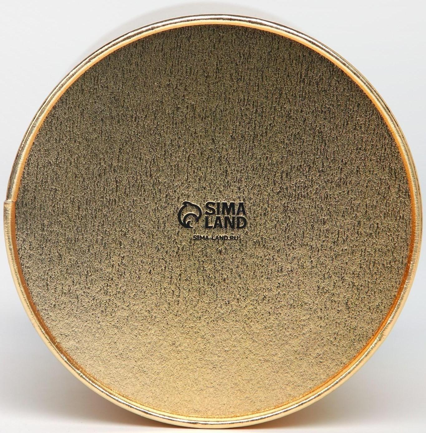 Шляпная коробка «Flowers», золотая, 15 х 15 см