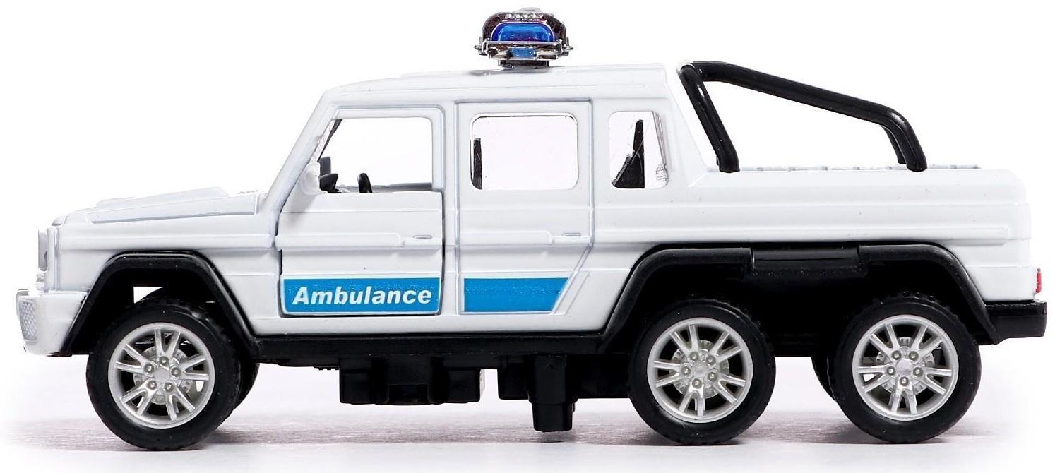 Машина металлическая «Джип 6X6 спецслужбы», 1:32, инерция, цвет белый