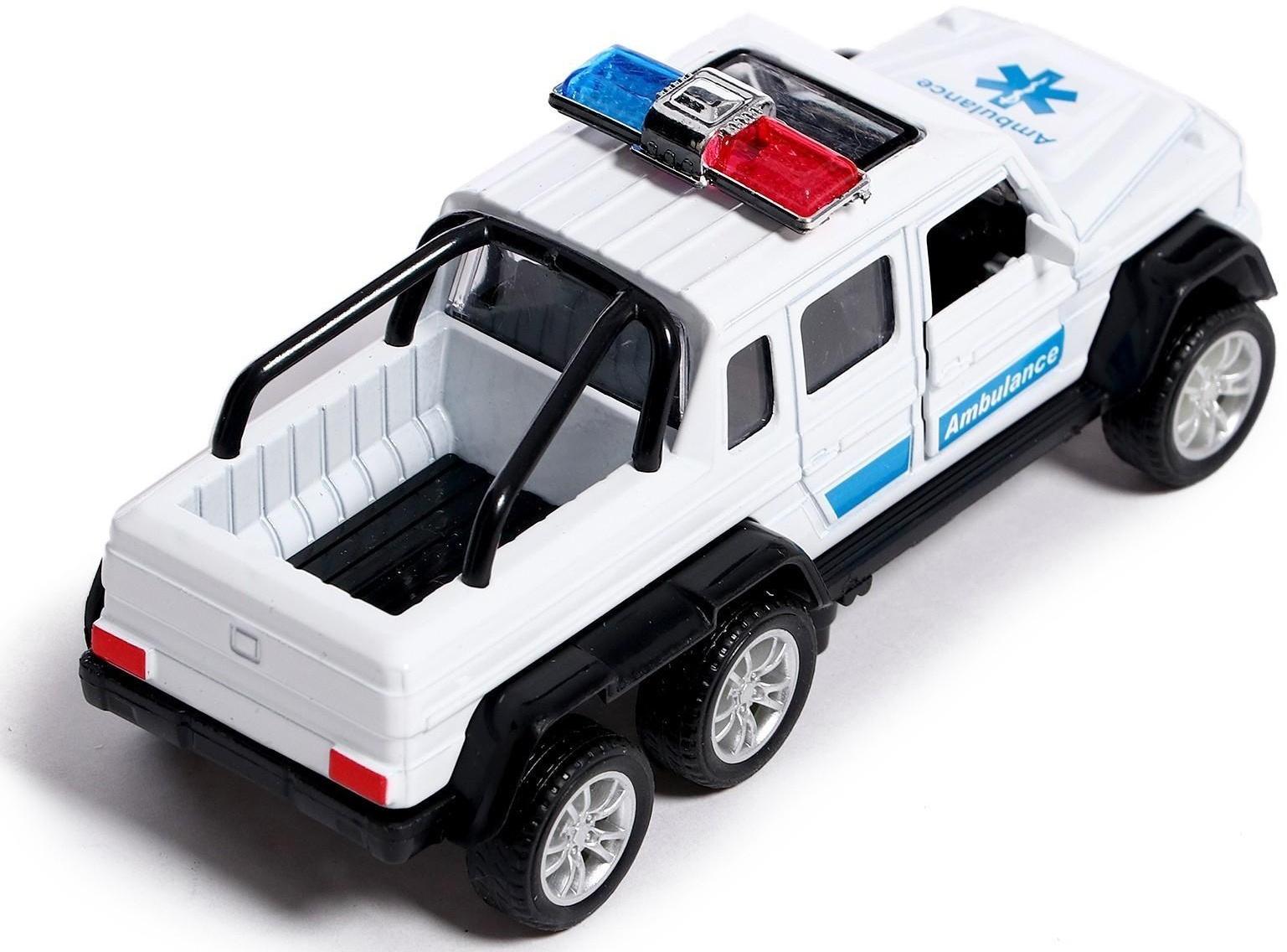 Машина металлическая «Джип 6X6 спецслужбы», 1:32, инерция, цвет белый