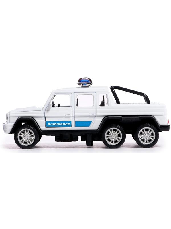 Машина металлическая «Джип 6X6 спецслужбы», 1:32, инерция, цвет белый