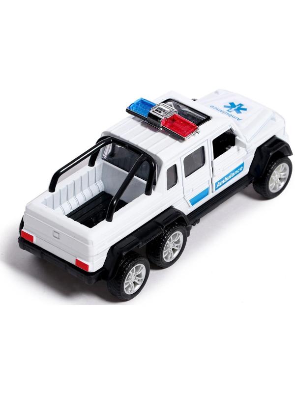 Машина металлическая «Джип 6X6 спецслужбы», 1:32, инерция, цвет белый