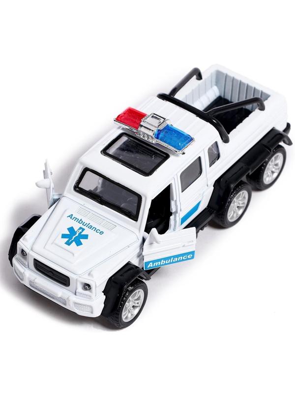 Машина металлическая «Джип 6X6 спецслужбы», 1:32, инерция, цвет белый