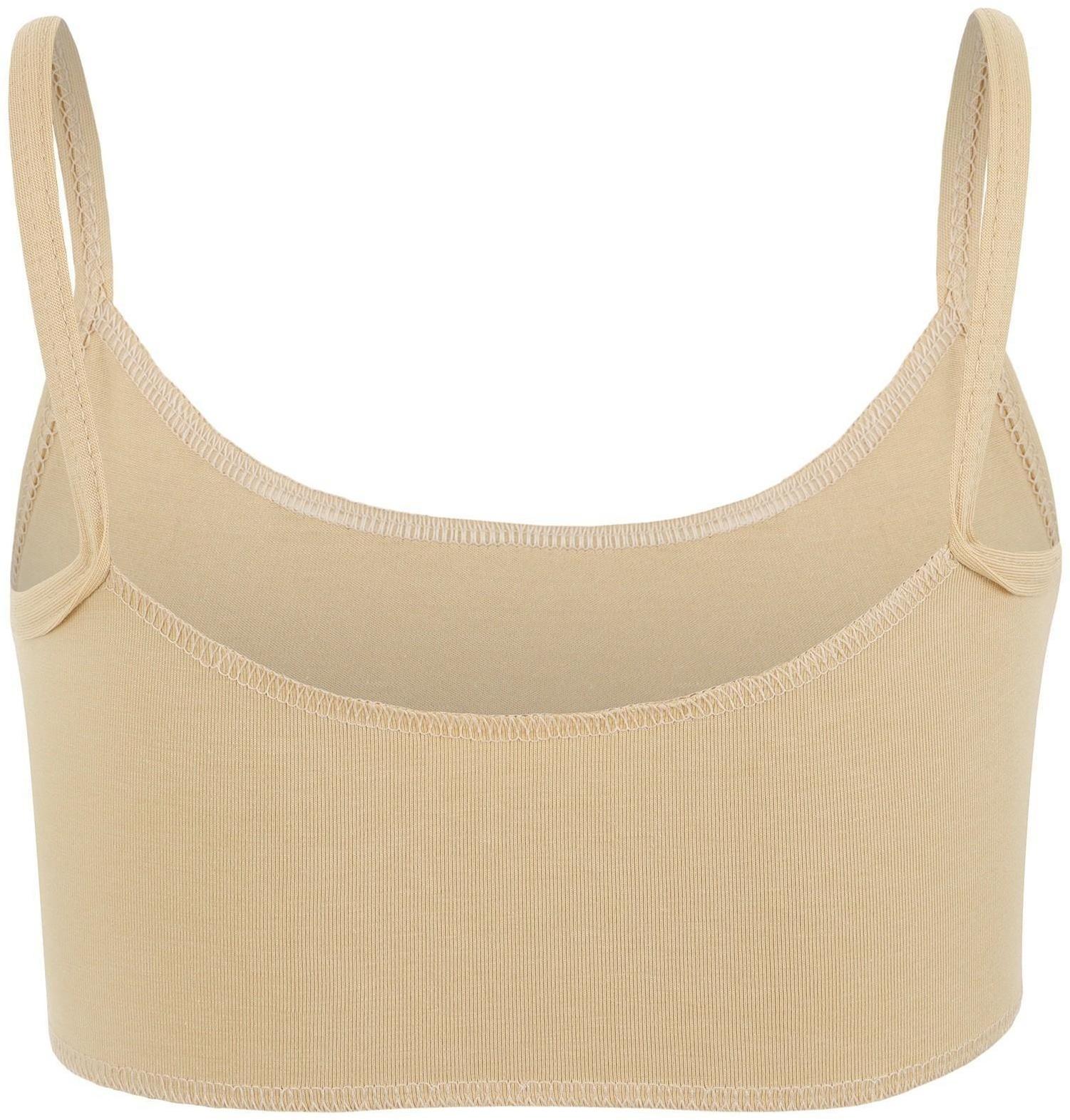 Топ на тонких бретелях, р. 34, цвет бежевый