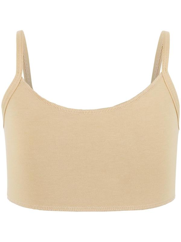 Топ на тонких бретелях, р. 34, цвет бежевый