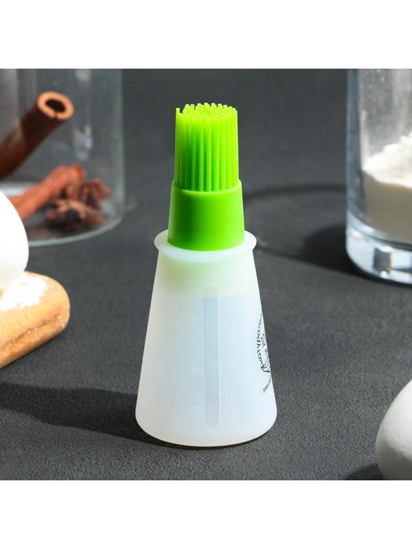 Кисть для масла «Натурально», 11.8х5.2 см, силикон, цвет зеленый