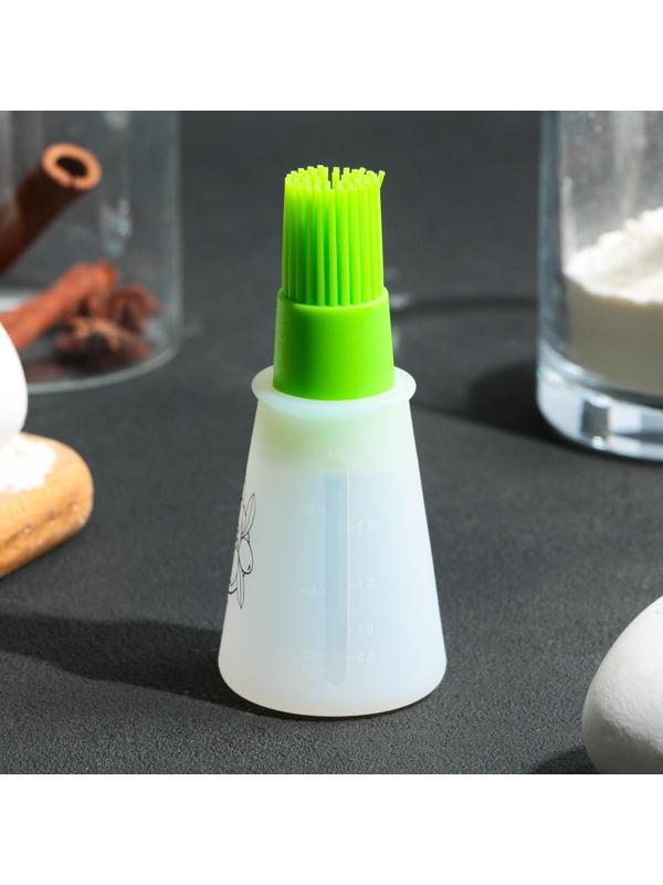 Кисть для масла «Натурально», 11.8х5.2 см, силикон, цвет зеленый