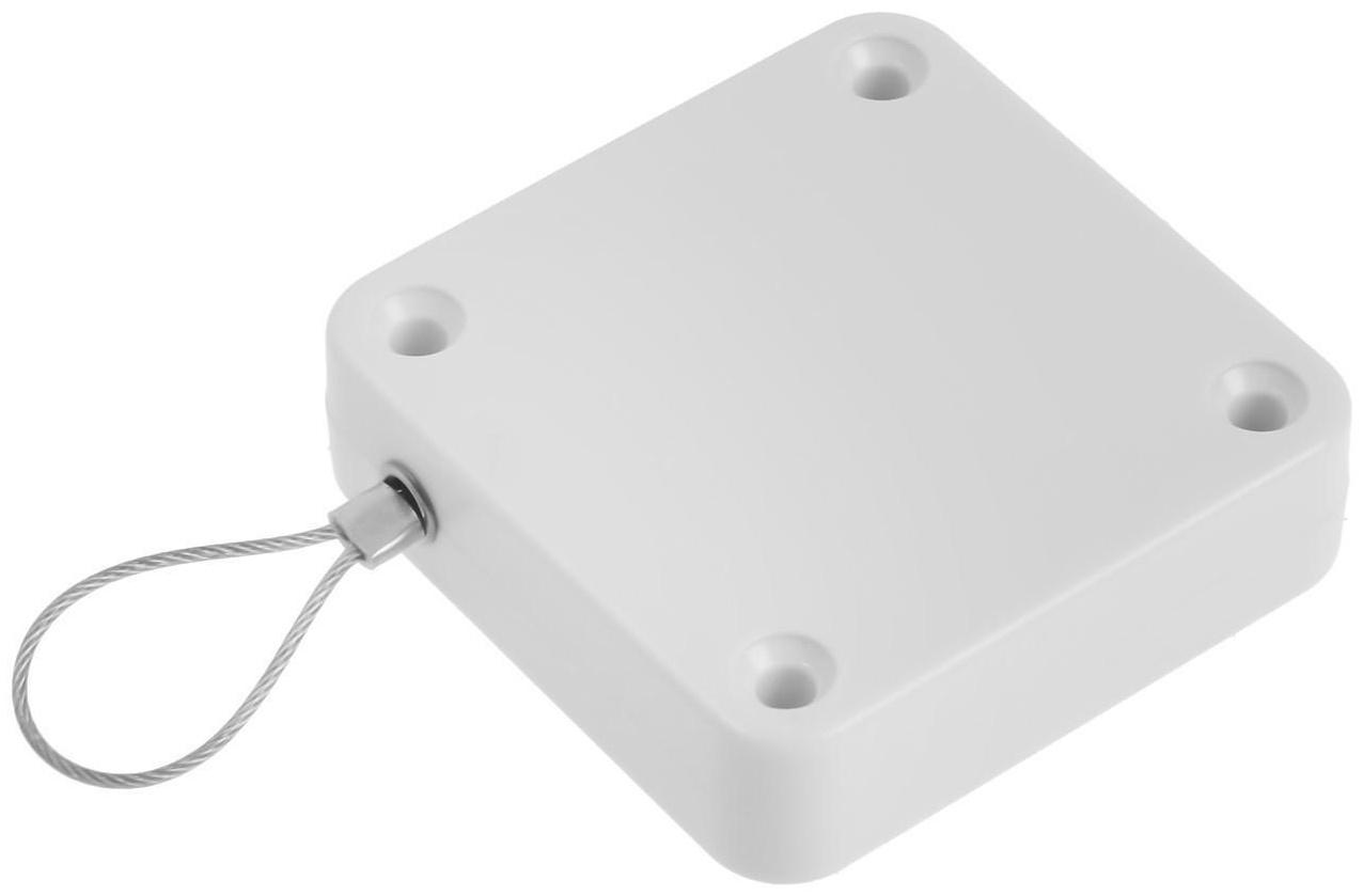 Доводчик дверной ТУНДРА, до 20 кг, цвет белый, натяжение 500 гр, длина троса 100 см