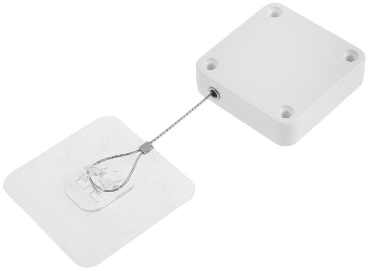 Доводчик дверной ТУНДРА, до 20 кг, цвет белый, натяжение 500 гр, длина троса 100 см