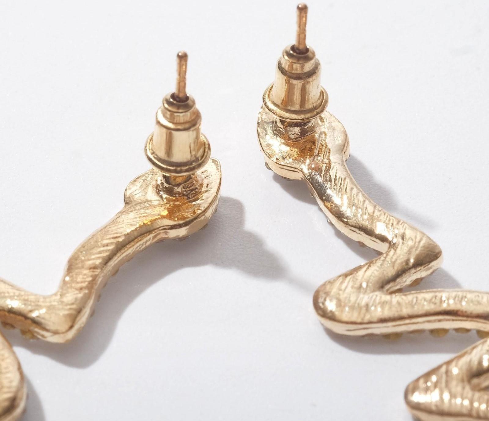 Серьги висячие со стразами 