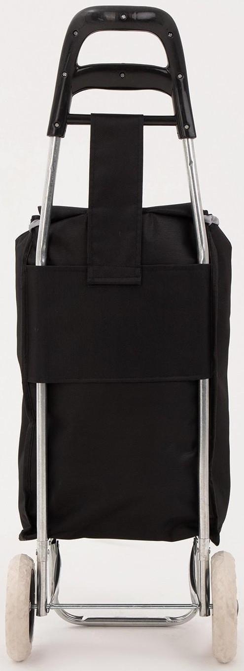 Сумка хозяйственная на тележке, отдел на шнурке, нагрузка до 40 кг, цвет чёрный