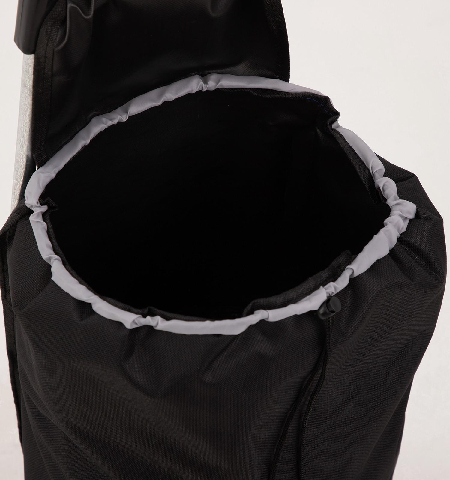 Сумка хозяйственная на тележке, отдел на шнурке, нагрузка до 40 кг, цвет чёрный