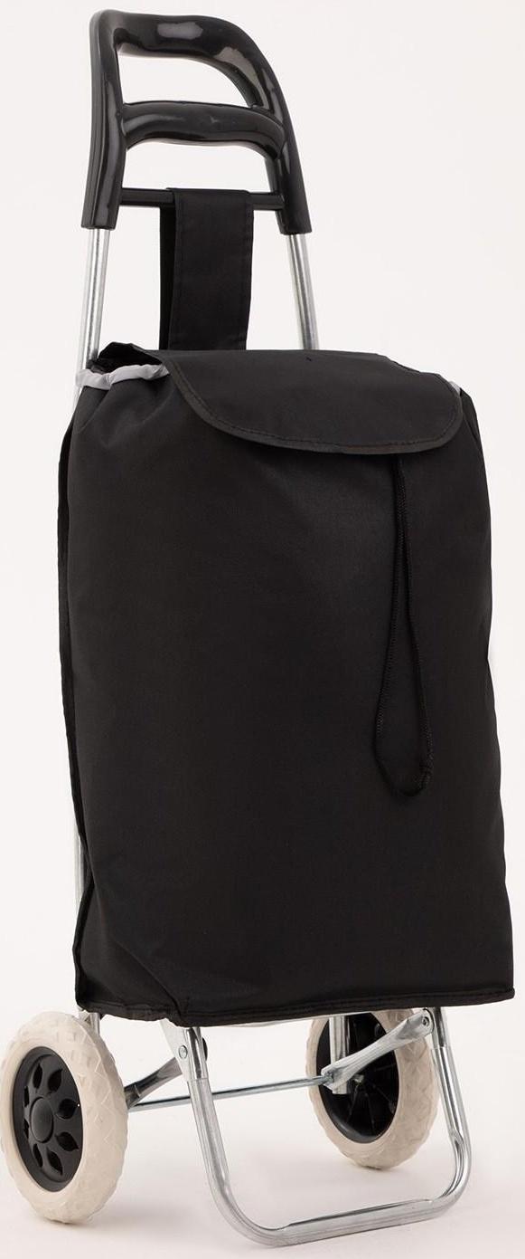 Сумка хозяйственная на тележке, отдел на шнурке, нагрузка до 40 кг, цвет чёрный