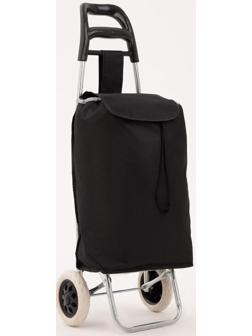 Сумка хозяйственная на тележке, отдел на шнурке, нагрузка до 40 кг, цвет чёрный