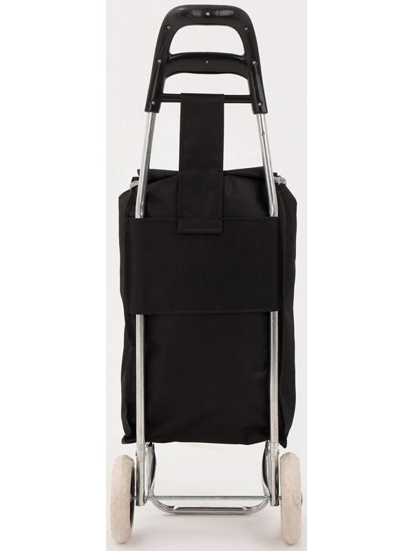 Сумка хозяйственная на тележке, отдел на шнурке, нагрузка до 40 кг, цвет чёрный