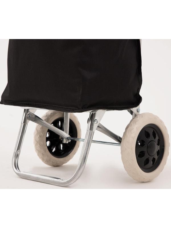 Сумка хозяйственная на тележке, отдел на шнурке, нагрузка до 40 кг, цвет чёрный