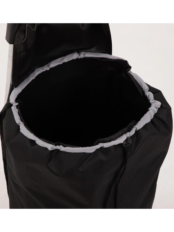 Сумка хозяйственная на тележке, отдел на шнурке, нагрузка до 40 кг, цвет чёрный