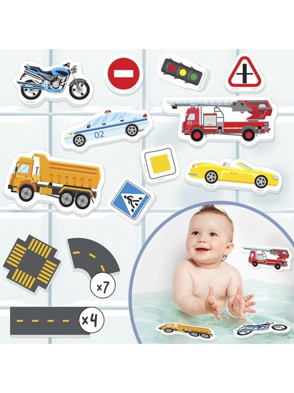Пазл - игрушка для игры в ванной «Транспорт малыша», 22 детали, EVA