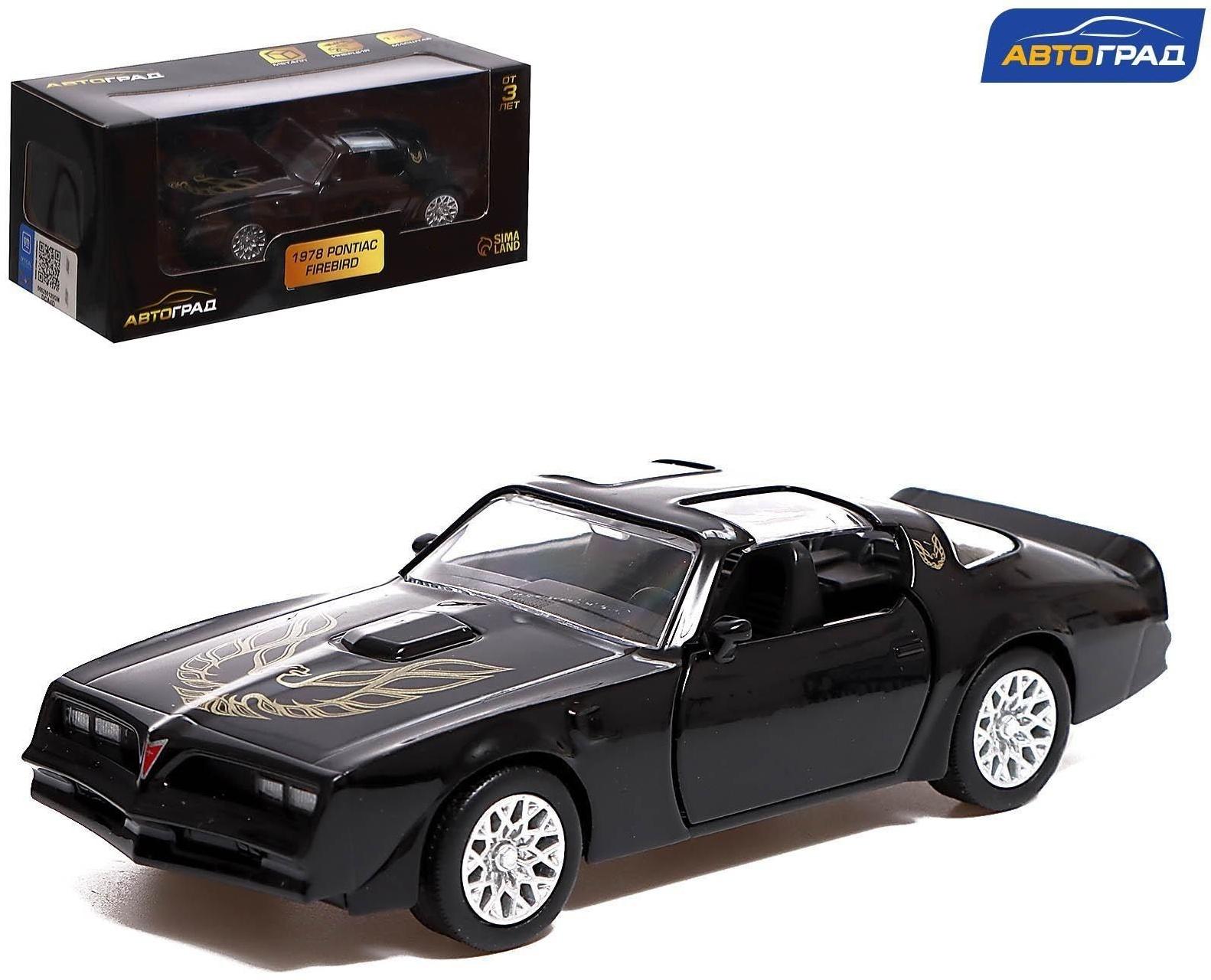 Машина металлическая PONTIAC FIREBIRD, 1:32, открываются двери, инерция, цвет чёрный