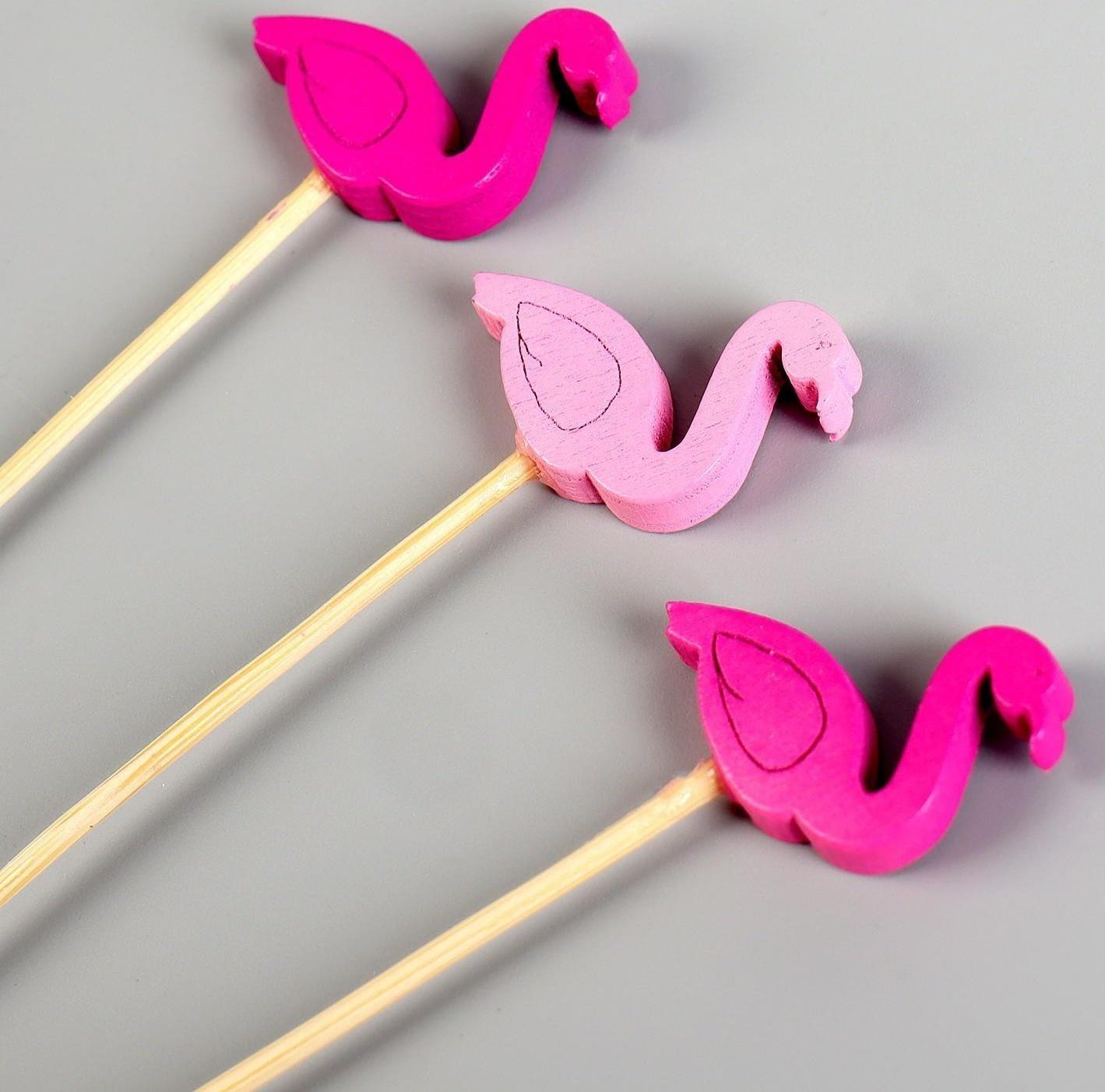 Шпажки «Фламинго», в наборе 12 штук, цвета МИКС