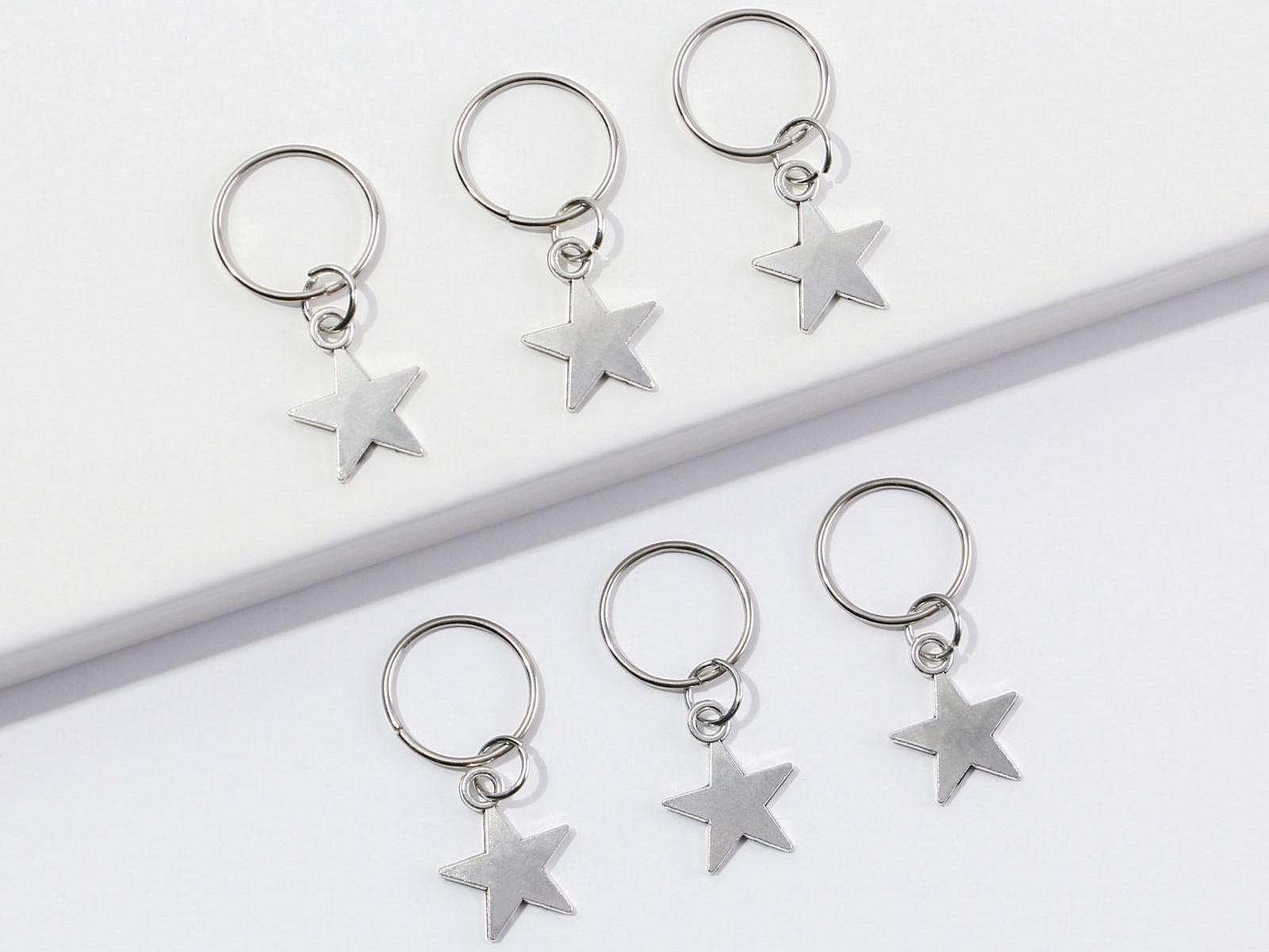 Колечки для волос «All you need is love», пирсинг, 6 шт.