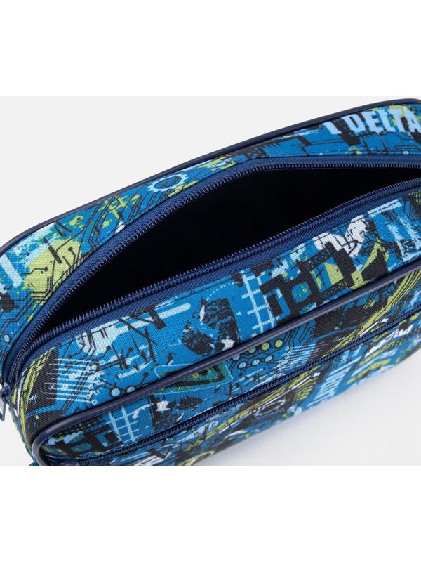 Косметичка на молнии, наружный карман, цвет синий