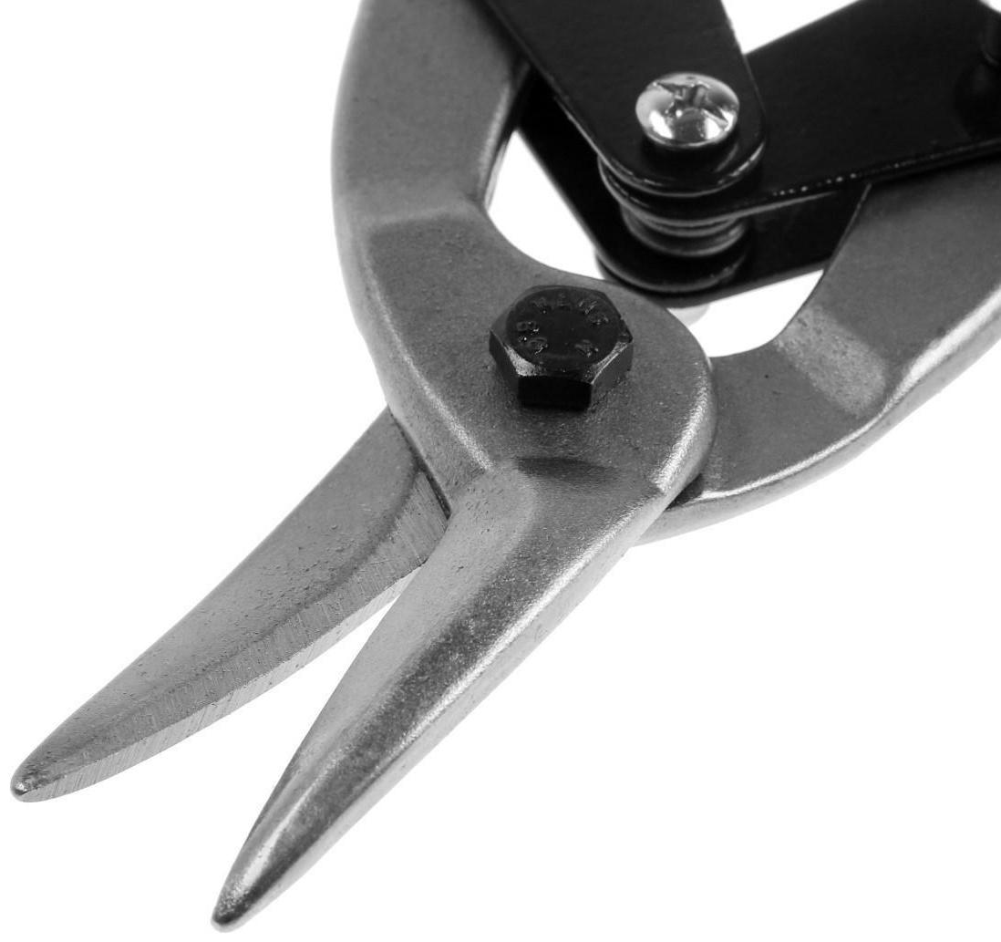 Ножницы по металлу ЛОМ promo, пластиковые рукоятки, правый рез, 250 мм