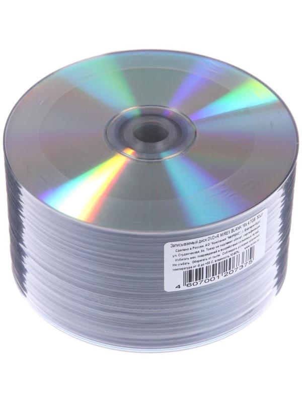 Диск DVD+R Mirex Blank 50, 16х, 4.7 Гб, 1 шт
