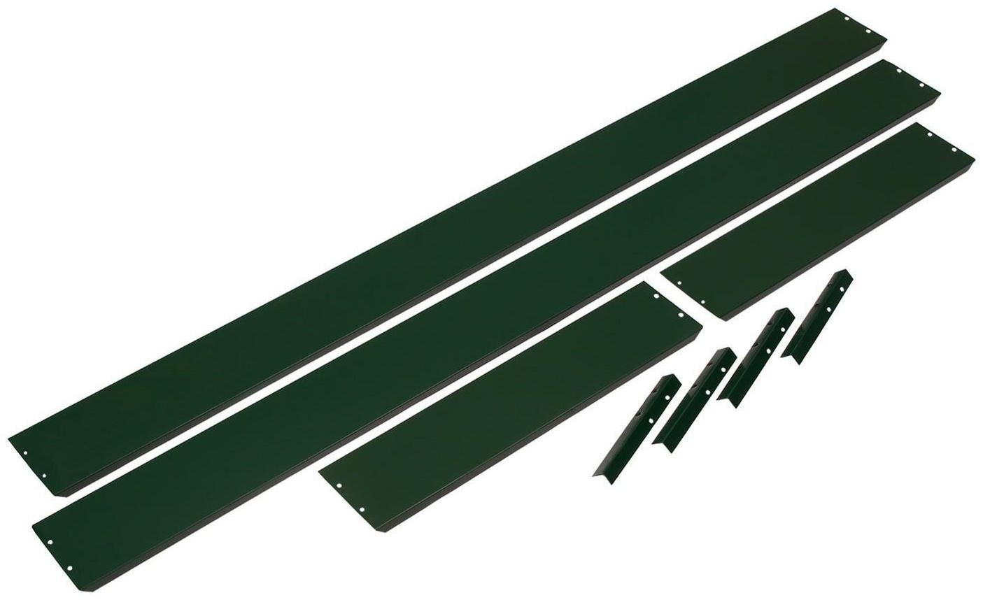 Грядка оцинкованная, 195 × 70 × 15 см, зелёная, Greengo