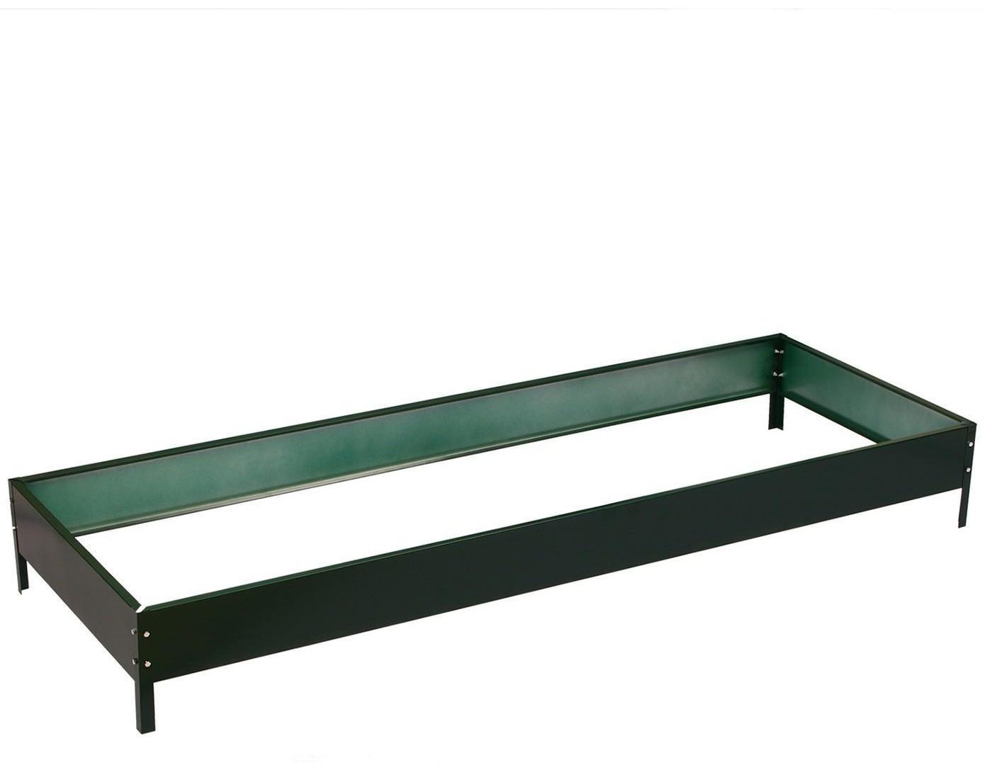 Грядка оцинкованная, 195 × 70 × 15 см, зелёная, Greengo