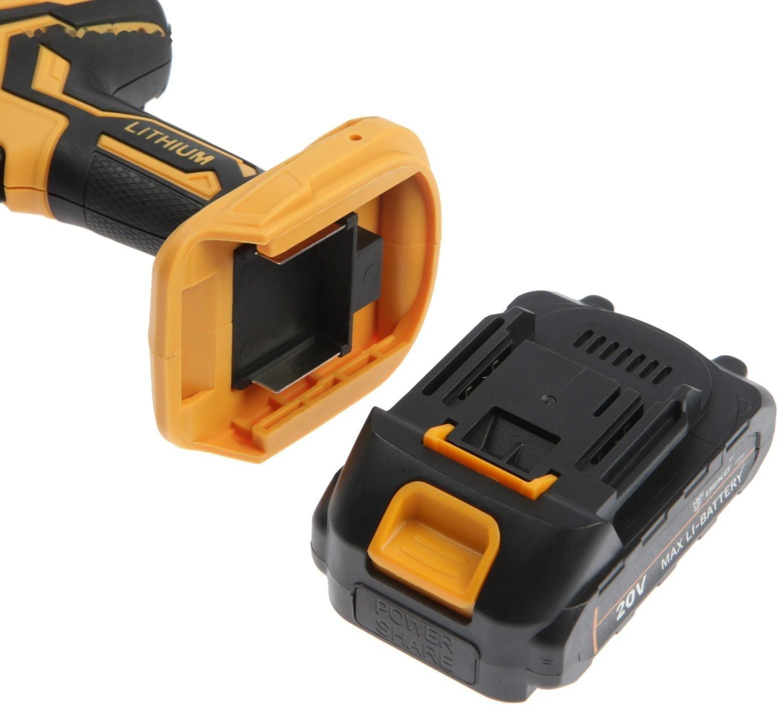 Пила сабельная аккумуляторная DEKO DKRS20-Li, 20 В, 2 Ач,2600 об/мин, ход 15 мм